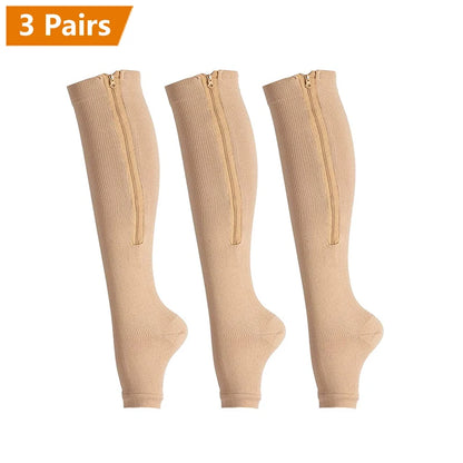 Open Toe Zipper Compression Socks