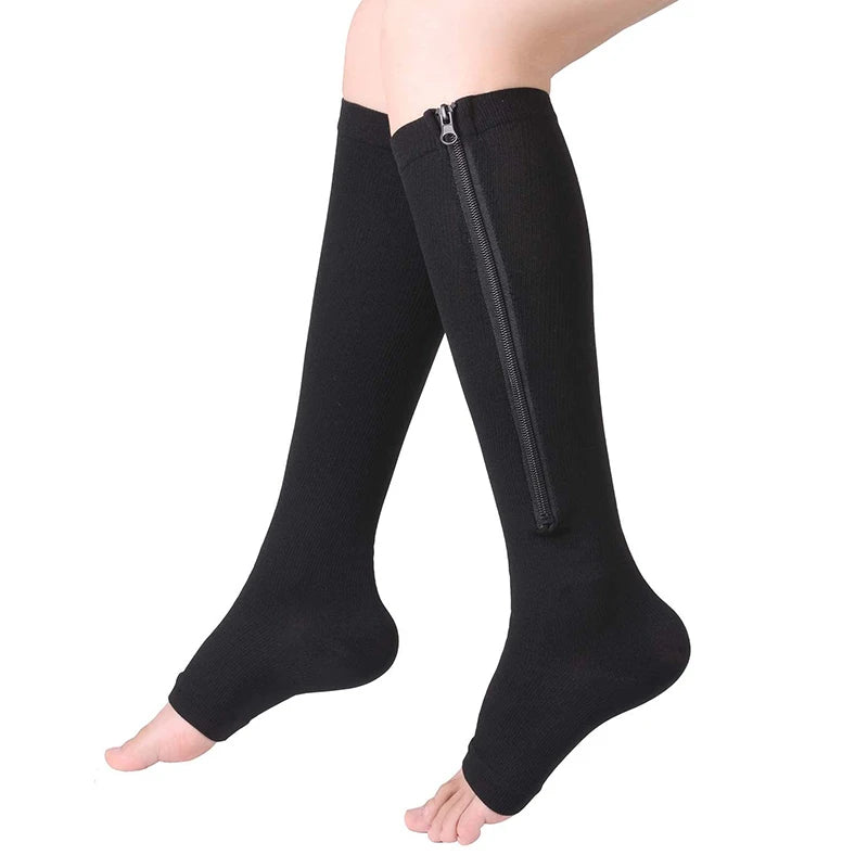 Open Toe Zipper Compression Socks