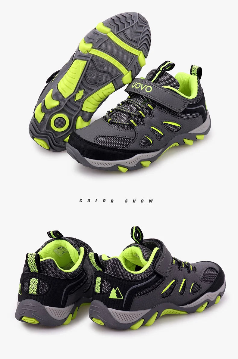 UOVO Kids Non-Slip Hiking Sneakers