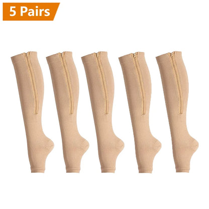 Open Toe Zipper Compression Socks