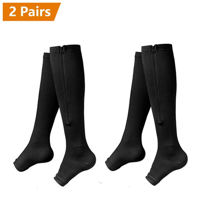 Open Toe Zipper Compression Socks