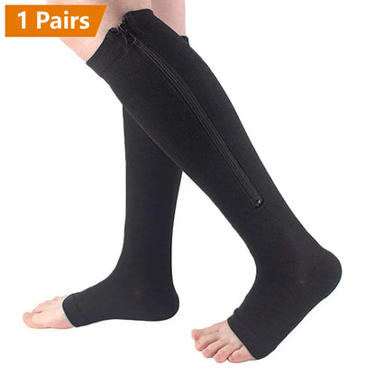 Open Toe Zipper Compression Socks