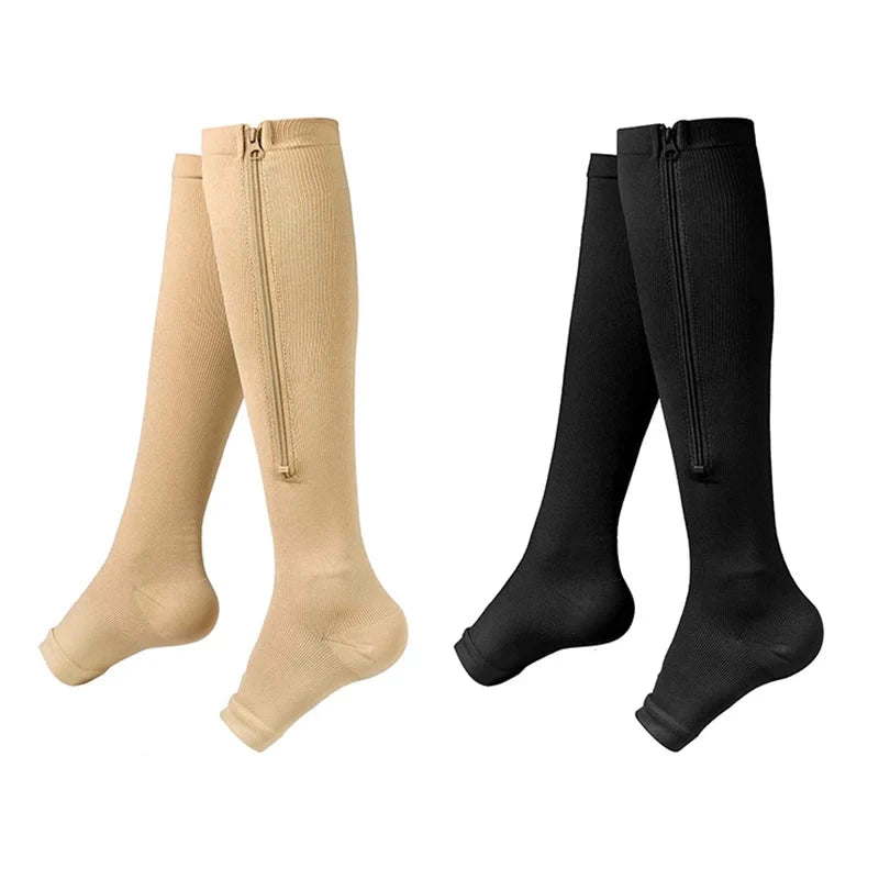 Open Toe Zipper Compression Socks