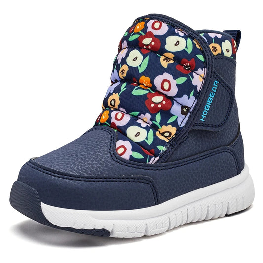 hobibear kid's winter boot blue floral