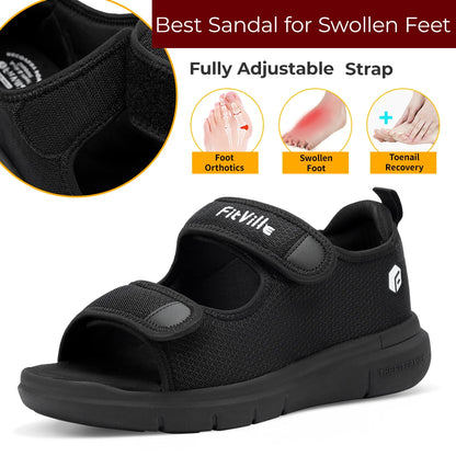 FitVille Men's Easytop Recovery Sandal V3