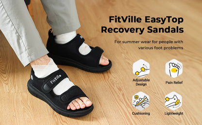 FitVille Men's Easytop Recovery Sandal V3