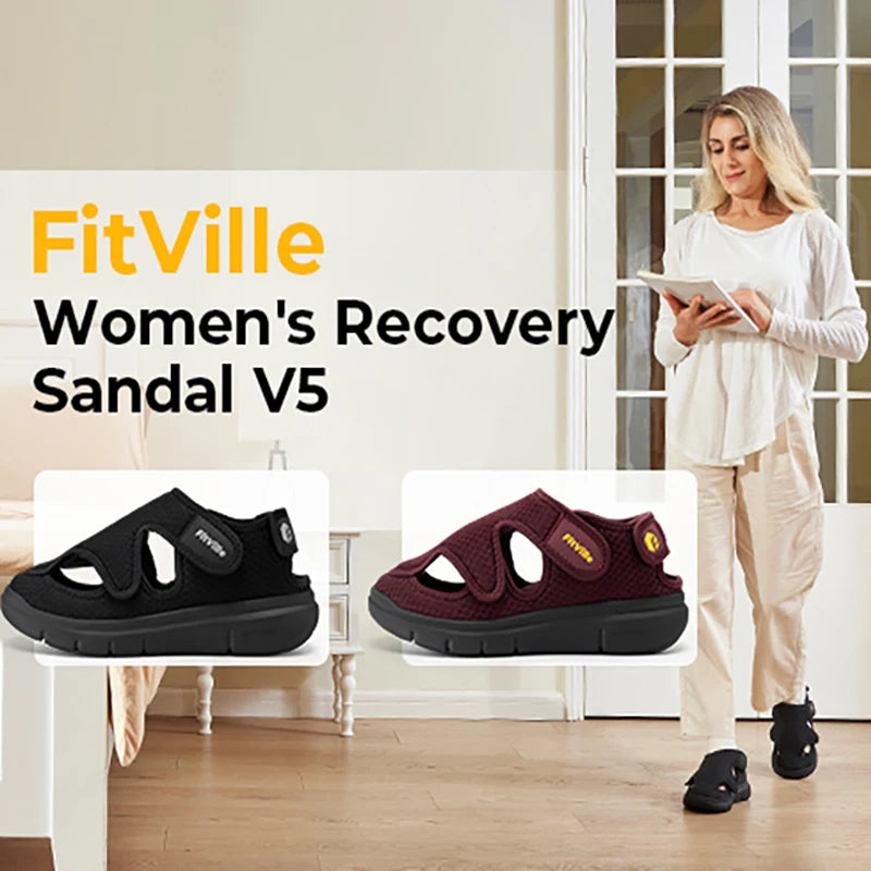 FitVille Women's EasyTop Recovery Sandal V5