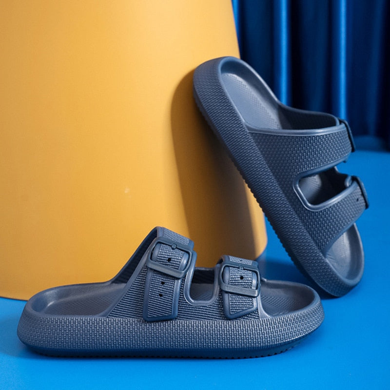 Soft Comfy Two-Buckle Slides