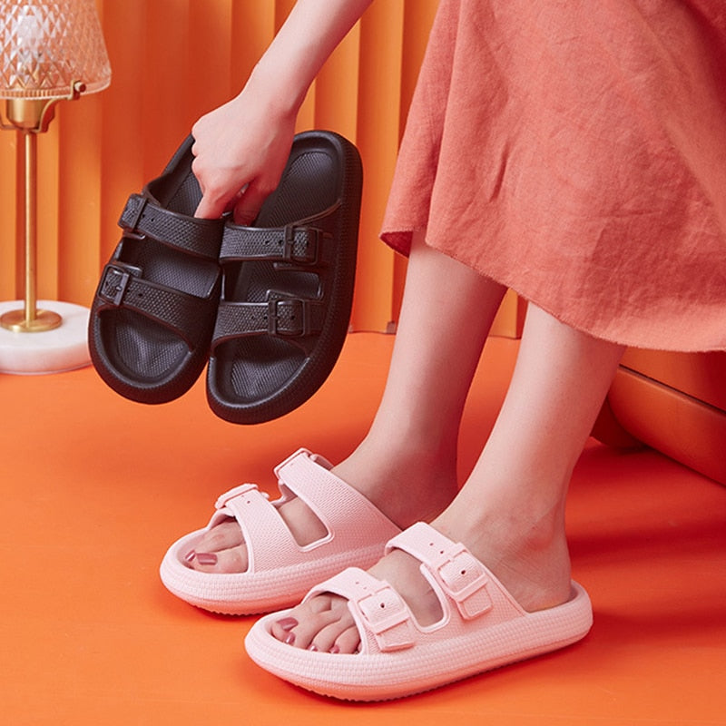 Soft Comfy Two-Buckle Slides